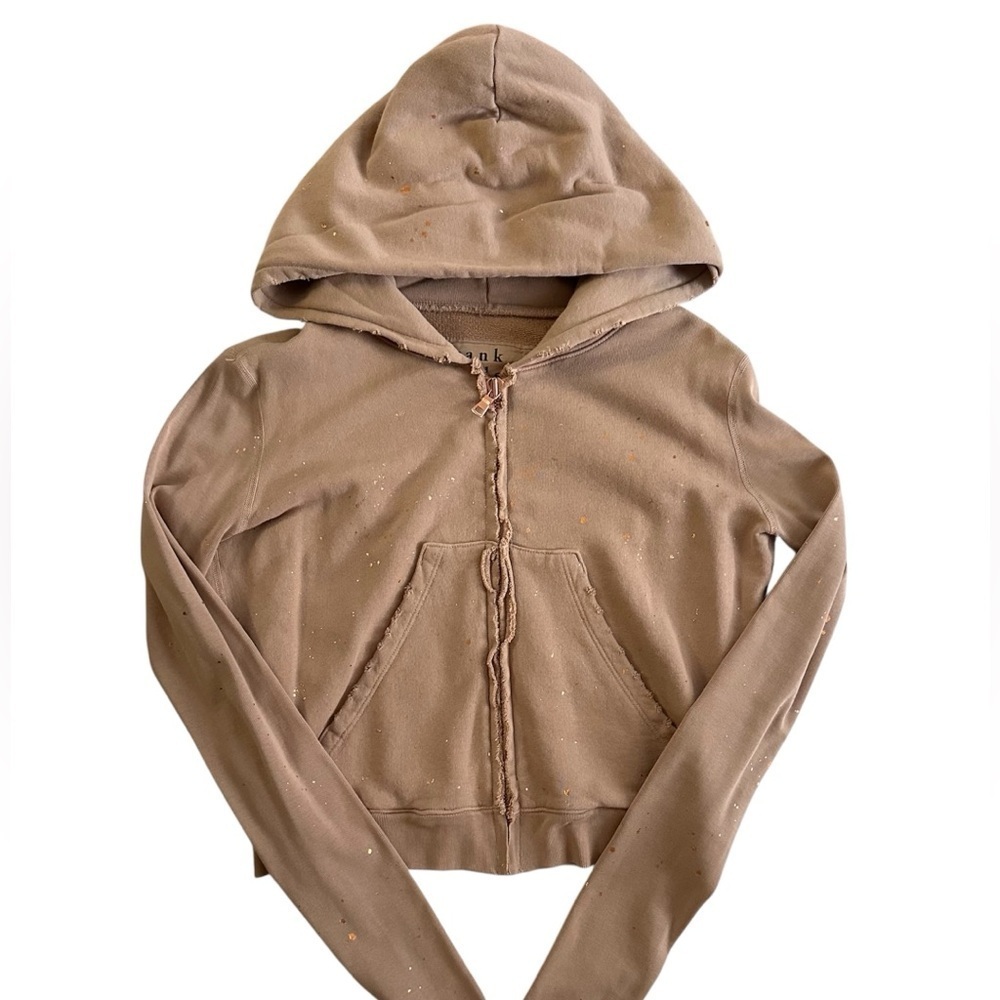 FRANK & EILEEN TEE LAB Naked Splatter Cropped Zip Hoodie XS